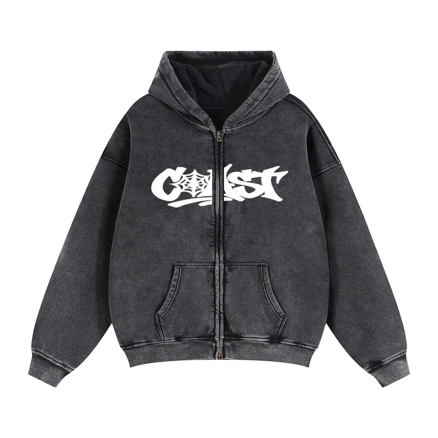 Zip-Through Boxy Fleece Hoodie