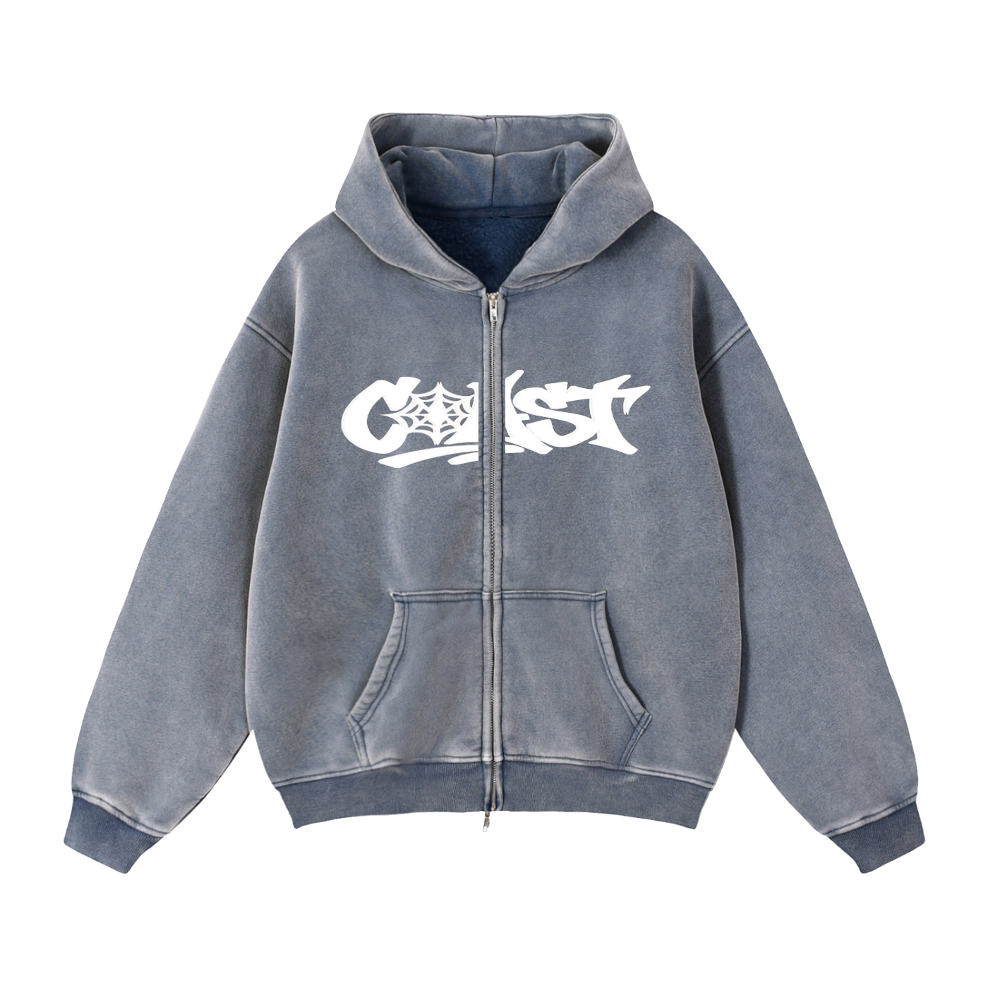 Zip-Through Boxy Fleece Hoodie