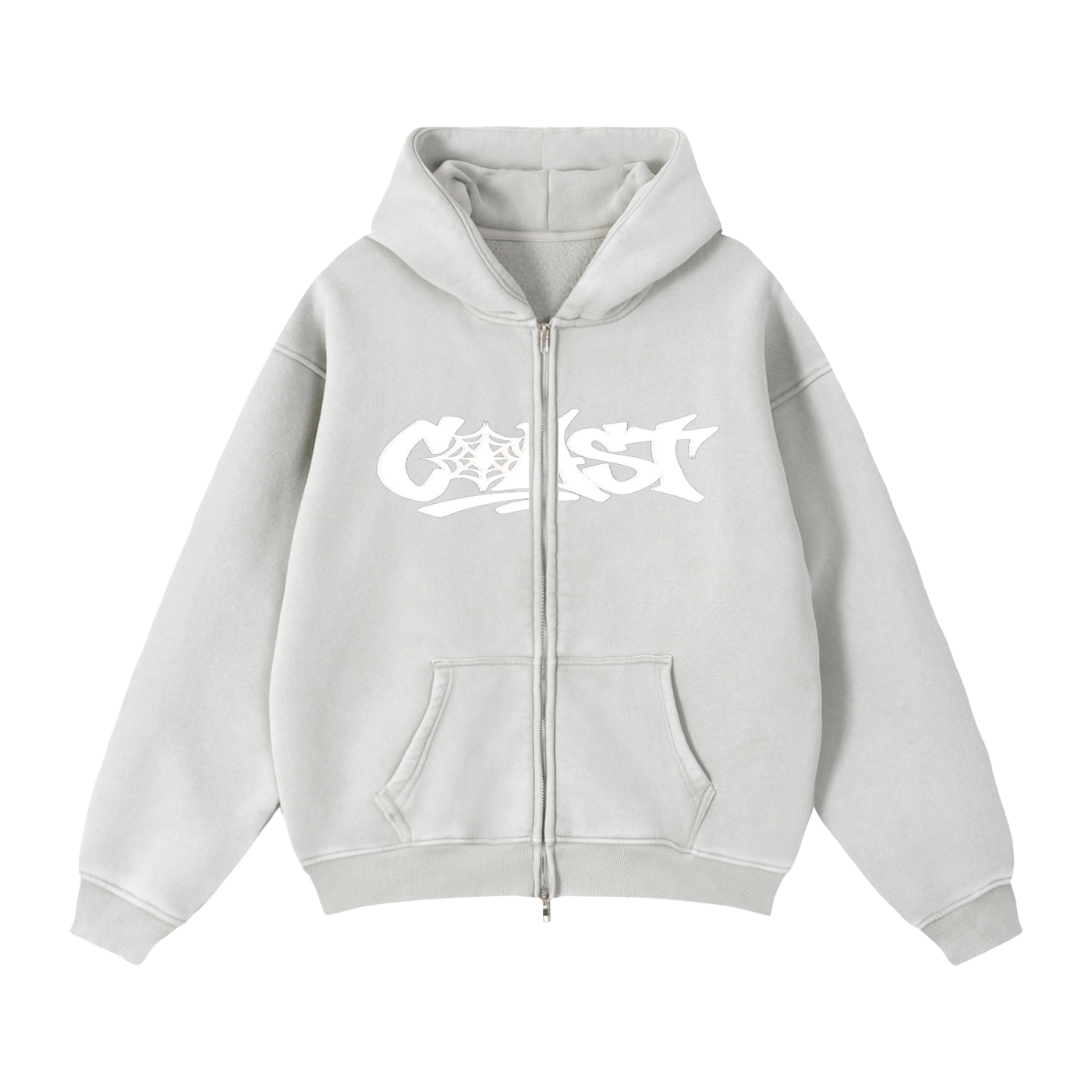 Zip-Through Boxy Fleece Hoodie
