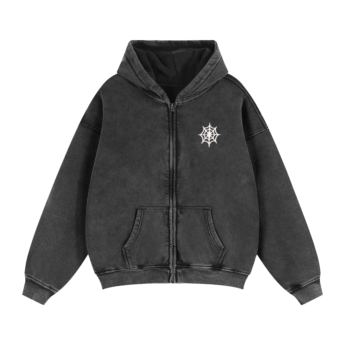 Zip-Through Boxy Fleece Hoodie