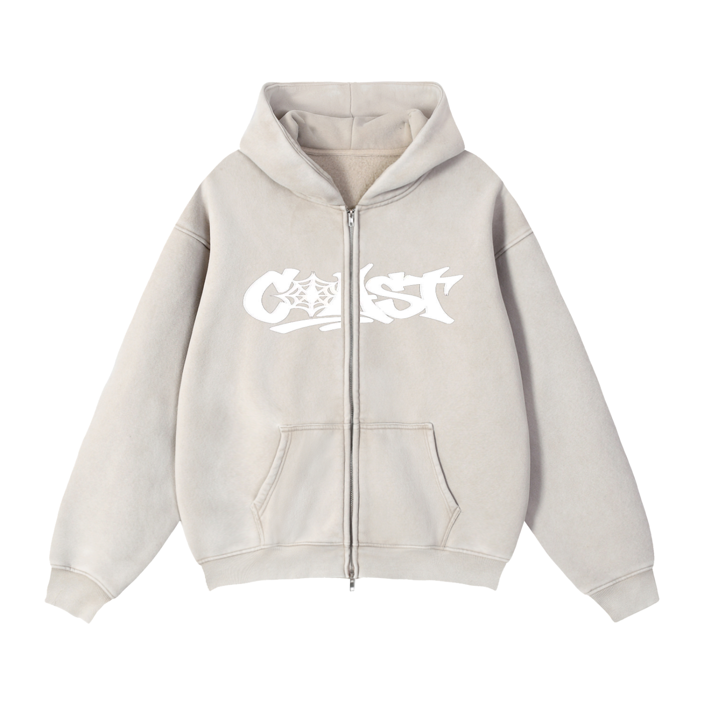 Zip-Through Boxy Fleece Hoodie