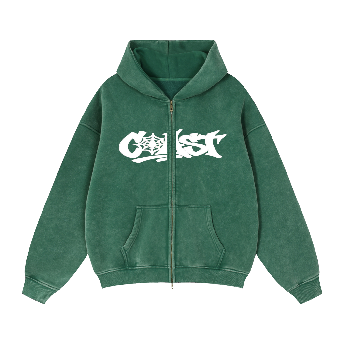 Zip-Through Boxy Fleece Hoodie