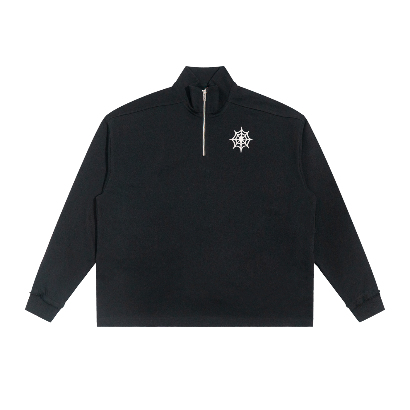 Half-Zip Rolled Edge Fleece Sweatshirt
