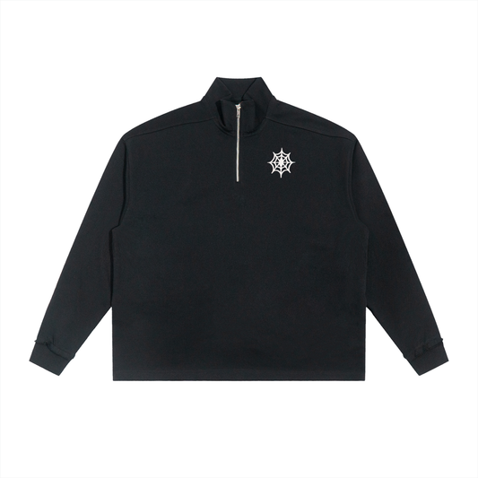 Half-Zip Rolled Edge Fleece Sweatshirt